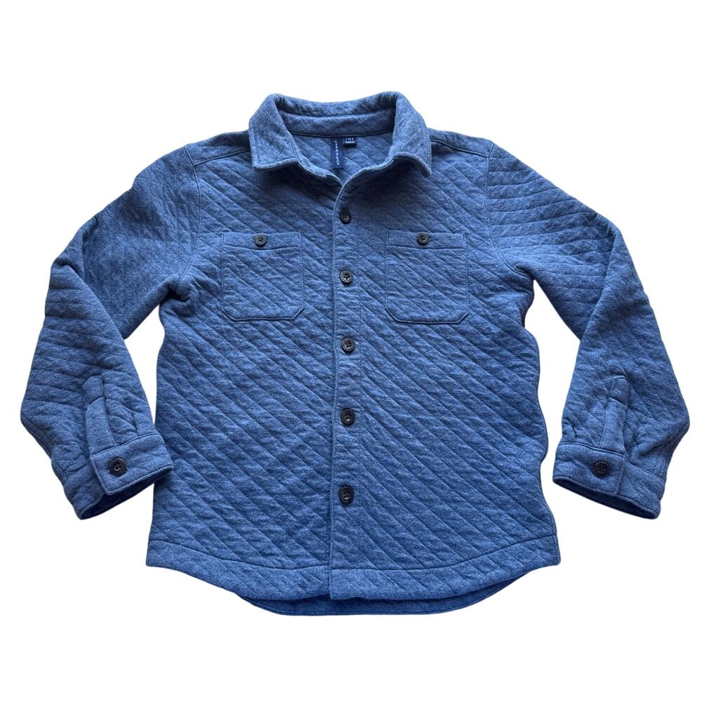 Janie and Jack Quilted Shirt Jacket in Blue Size 7-8y